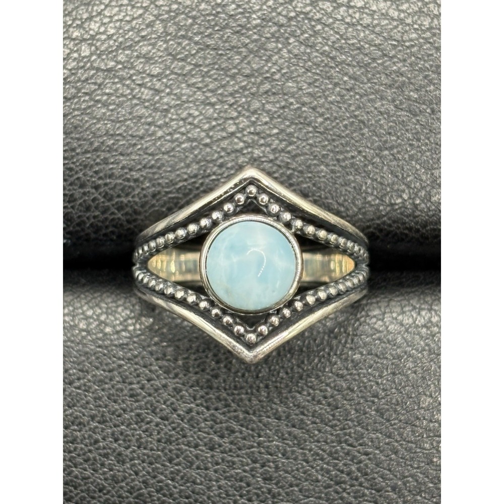 New Condition Sterling Silver Larimar Ring Size 7 925 H3